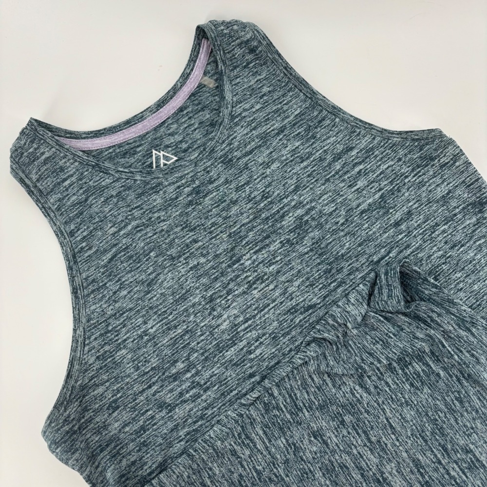 Alpine Design Women Tank Top XS Teal Space Dye Ruched Activewear Hiking Yoga Gym